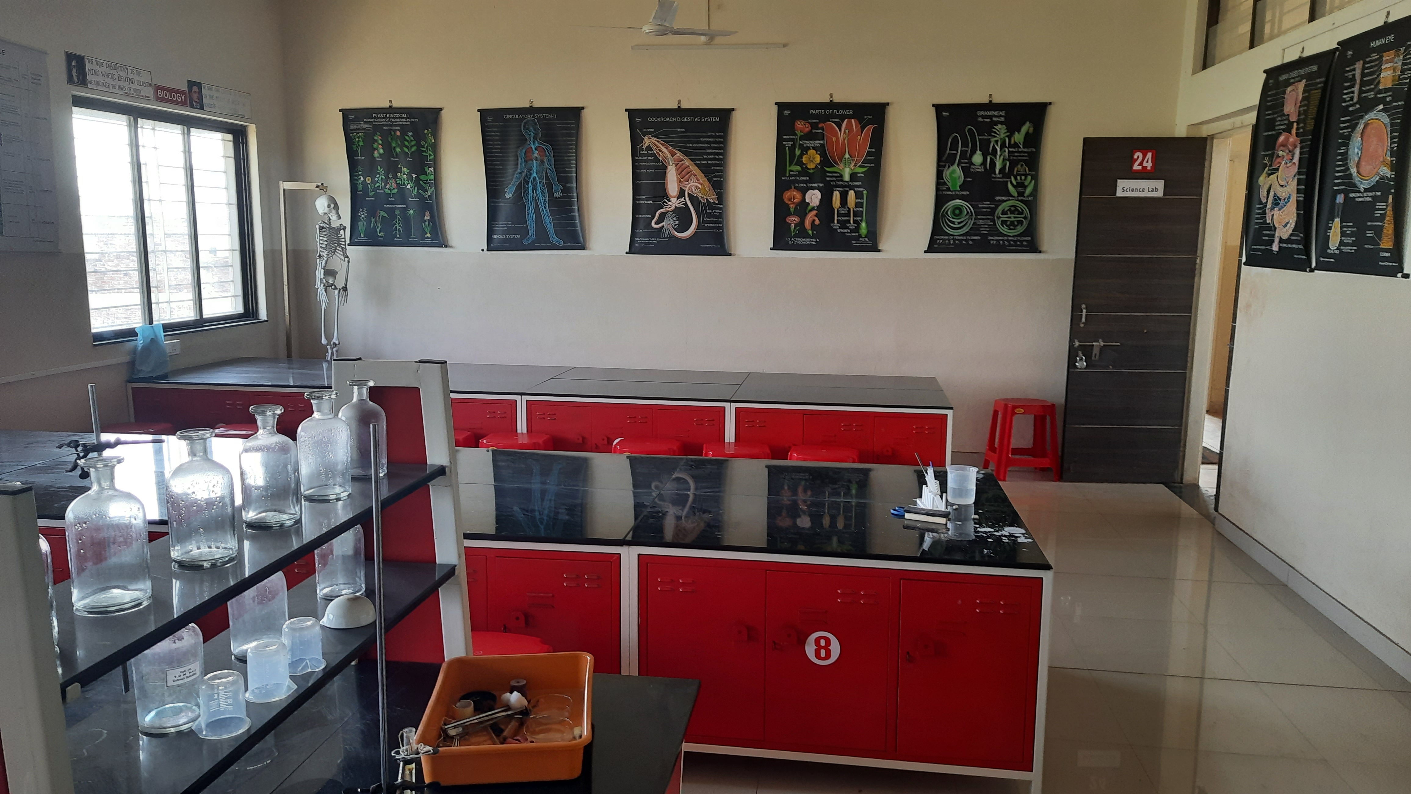 A well-equipped science lab with various scientific instruments